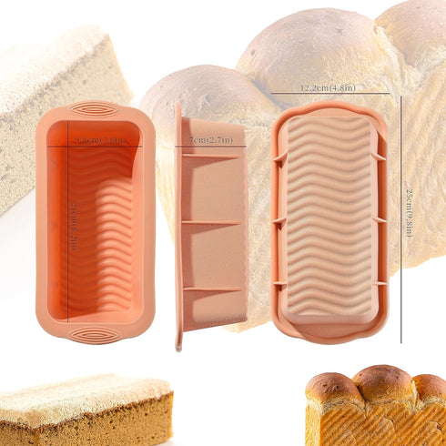 3PCS Silicone Bread Loaf Pan, Non-Stick Easy Release Pans for Baking, Great for Homemade Bread, Cakes, Brownies.