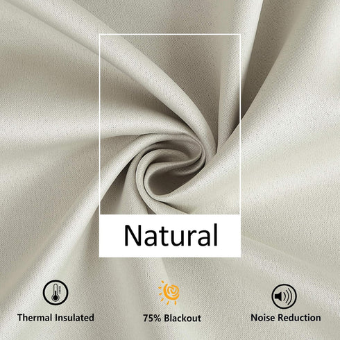 Treatmentex Pompom Window Curtain Panels, Natural 45" Long Ivory Curtain Drapes for Small Windows
