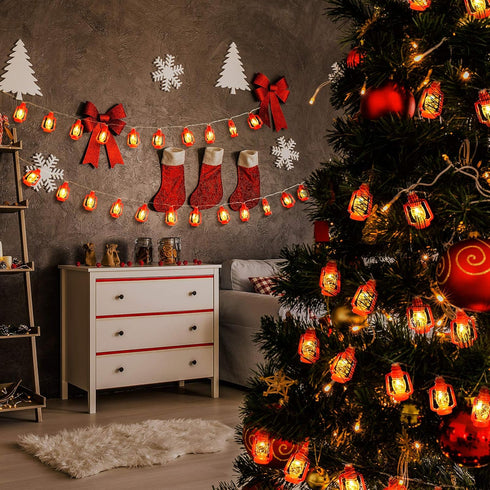 30 AceList LED Red Lantern String Lights for Bedroom Patio Garden Holiday Home Indoor Decorations, Mini Kerosene Lights
