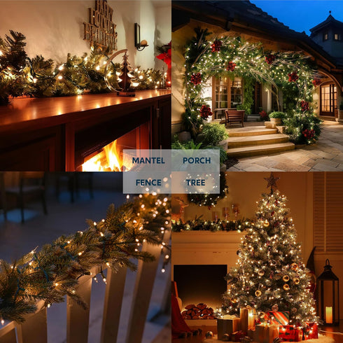 Indoor,200(2x100) Light,42.8 Joiedomi Clear Christmas String Lights Mini White Fairy FT Lighting Decor for Patio Dorm