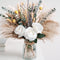 RoseTalk Faux Flower Arrangement with Vase, Center Pieces Decoration for Table, Pampas Grass