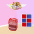 Simple Houseware Mesh Pop-Up Laundry Hamper Basket, Red - 2 Pack with Side Pocket