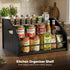 Countertop (3-Tier) Liquor Bottle Organizer Shelf Rustic Display Rack for Wine & Coffee Syrups, Freestanding Bar