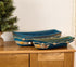 Konjouror 2 Pack Wooden Boat Tray Display, Blue Boat Model Decoration, Nautical Beach Ocean Decor