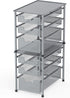 Simple Houseware 3 Tier Stackable Sliding Basket Organizer Drawer - Silver