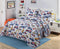 Kids Zone Home Linen Kids Zone Collection Bedspread Set Construction Vehicles Kids Bedding Set Blue and