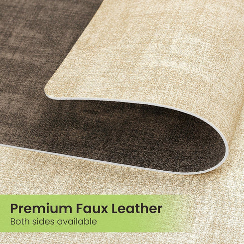 Set 4, (4, Fyvva Placemats of Faux Leather Heat Resistant Wipeable Placemats, Dual Sided Waterproof Washable Table Mats