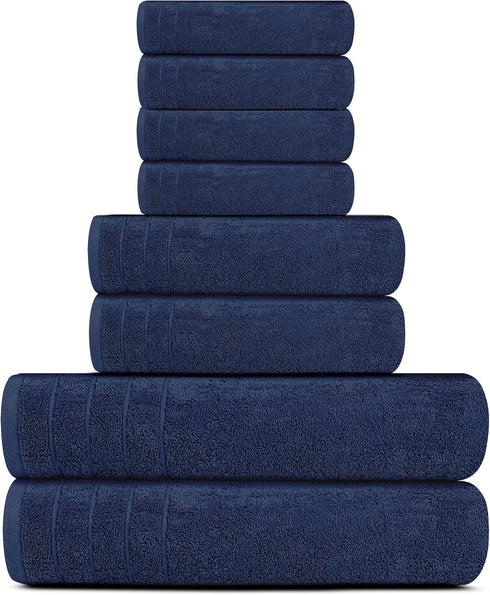 Pack 8 Set, 2 2 4 100% Tens Towels of Towels Extra Large Bath, Hand, Washcloths, Cotton, Lighter Weight, Quicker