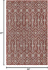 Unique Loom Outdoor Trellis Collection Area Rug, Tribal Trellis 2' x 3' 1" Rectangle Rust Red/Ivory