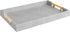 Home Redefined Modern Elegant 17.5"x12" Rectangle Glossy Grey Shagreen Faux Leather Decorative