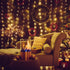 Curtain Window String Lights 6.5 x 5 Feet LED Copper Tapestry Backdrop Twinkle Fairy Lights, Battery Operated