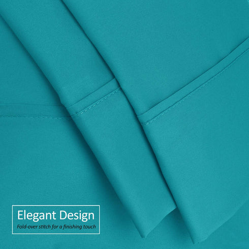 Nestl Body Pillow Cover, Soft Lightweight Teal Microfiber 20x54 Inches, Set of 2