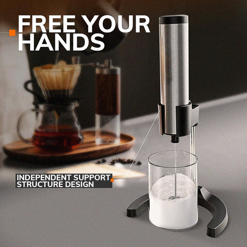 Milk Frother with Stand - Perfect Blender, Whisk, and Mixer for Creamy Froth and Delicious Drinks