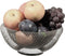Cq Acrylic Fruit Basket for Kitchen Counter, Metal Wire Modern Standing Fruit Basket with Banana Hanger