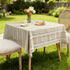 52x52 inch NEWISHER Rustic Farmhouse Embroidered Square Tablecloth Jacquard Striped Table Cloth Linen Texture Washable