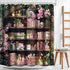 60Wx72H 12 Pack Gothic Skull Shower Curtain Vintage Bookshelf Witchy Floral Pink Cherry Pretty Retro Magic Spring