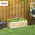 28'' 12'' 10" Outsunny Foldable Raised Garden Bed, Wooden Planter Box, Herb Garden Planter with Drainage Holes
