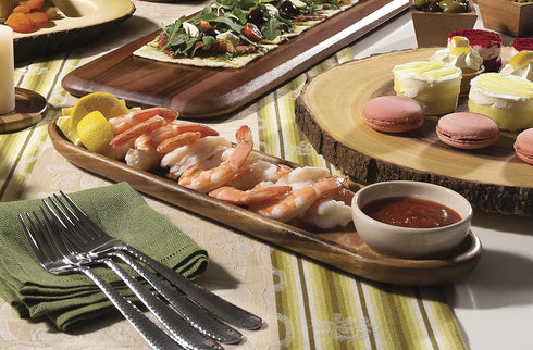 Lipper International Acacia Wood Bread Cutting and Serving Board with Ceramic Dipping Bowl
