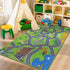 32"x60" BEQHAUSE Kids Play Mat, Green City Map Race Track Children Rugs Great for Playing with Cars, Play Area Rug Road