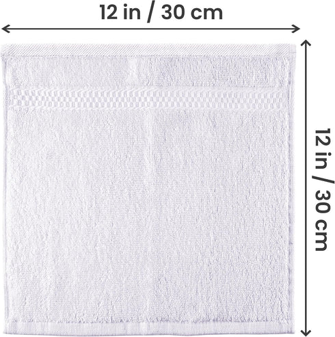 12 Pack Set, 12 12 Inches, 100% Utopia Towels Premium Wash Cloths by Cotton Ring Spun, Highly Absorbent and Soft Feel