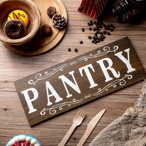 Pantry Sign Wall Decor, Farmhouse Wooden Rustic Retro Hanging Art for Home Room Holiday Decoration