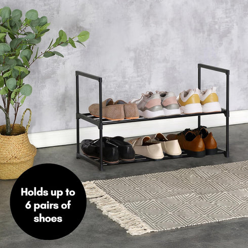 17x26.5 2 Closets, Americanflat Shoe Organizer - Tier Shoe Rack Storage Shelf with Sturdy Steel Frame - Ideal
