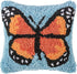 C&F Home Monarch Butterfly Blue Small Petite Mini Hooked Accent Pillow 8"