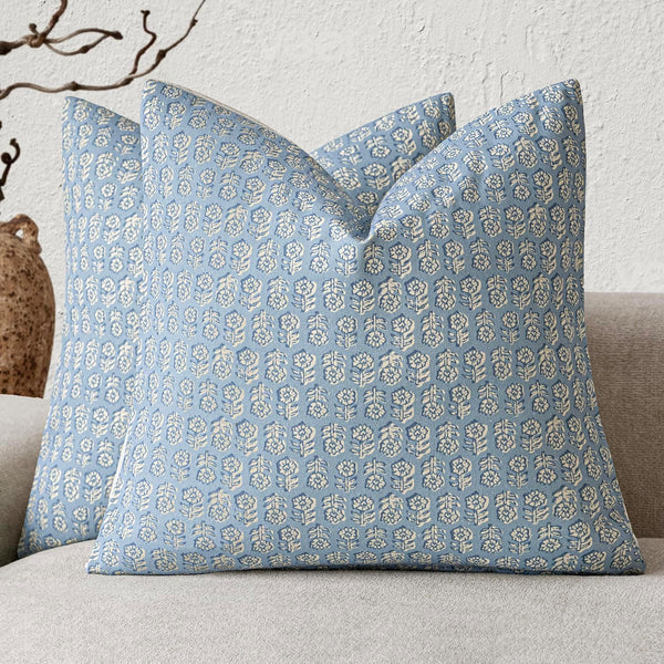 Foindtower Set of 2 Decorative Vintage Floral Print Throw Pillow Covers Neutral