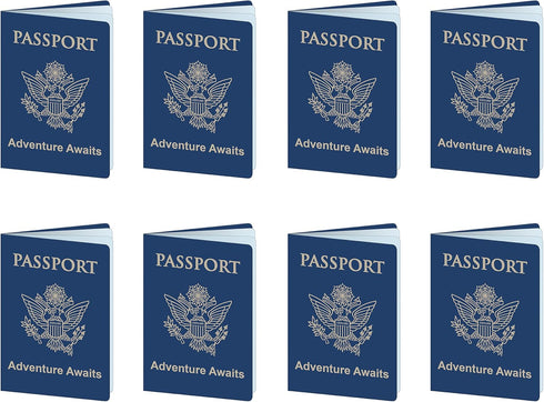 Beistle Set of 8 Around The World Passports, Global Adventure Travel Party Favors