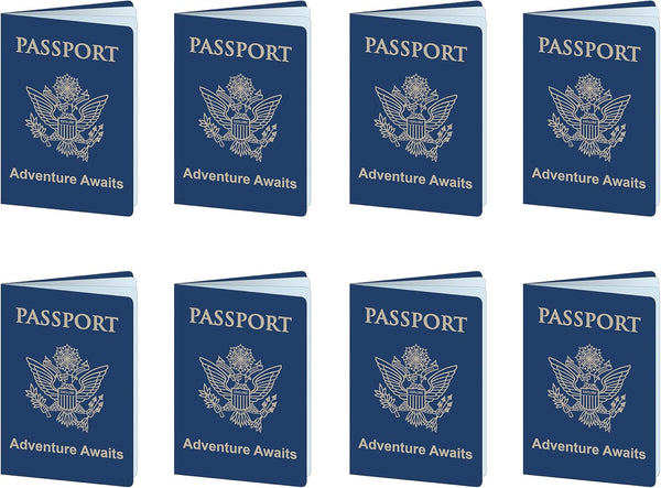 Beistle Set of 8 Around The World Passports, Global Adventure Travel Party Favors