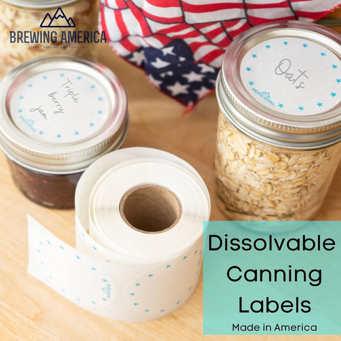 Dissolvable Food Labels for Canning - 250 Labels for Pantry, Food Containers, Mason Jar Storage - Made in USA