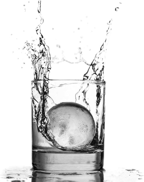 Glacio Round Ice Cube Molds – Large Whiskey Ice Ball Maker, BPA-Free Silicone Sphere Mold for Cocktails