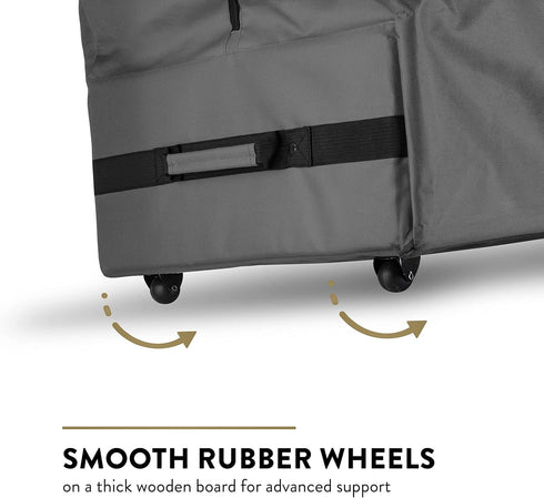 Zober 7.5 Ft Christmas Tree Storage Bag, Rolling Tear-Proof 600D Oxford Box with Durable Handles and Wheels, Gray
