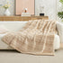 Amlie Cozy 60"x80", Home Luxury Striped Faux Fur Throw Blanket for Couch, Soft Fuzzy Fluffy Soft Plush Blankets Sofa