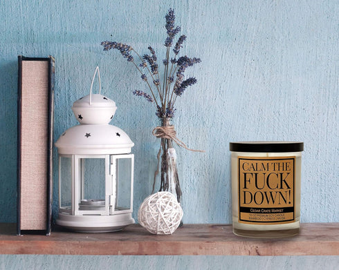 Funny Candles Gifts for Women and Men - Calm The F Down Birthday Candles for Friends, 100% Soy Wax