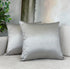 Aiking Home Collection 24x24 Inches Faux Silk Square Shams (Set of 2; Zipper Closure; Silver)