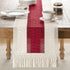 14 72 Inch 72 Inches ZeeMart Macrame Style Bicolor Stitching Table Runner, x Red/Ivory, Boho Red Table Runners Long