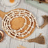 Jetec 7.9 Feet Wood Beaded Garlands with Tassels, Rustic Wooden Beads Garland for Christmas Table Wall Decor
