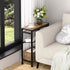 3-Tier Small Side Table for Small Space, Narrow End Table with Magazine Holder,Slim Nightstand, Skinny Snack Couch