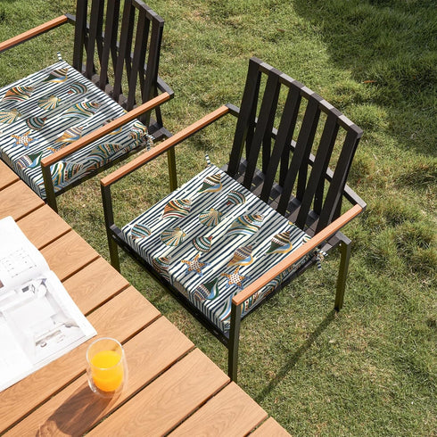 Set 2 18.5"x16"x2" DYTXIII of Outdoor Chair Cushions, Water Resistant Square Seat Cushion for Patio Dining Chairs