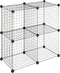 Whitmor Storage Cubes - Stackable Interlocking Wire Shelves - Black (Set of 4)