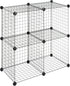 Whitmor Storage Cubes - Stackable Interlocking Wire Shelves - Black (Set of 4)