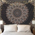 Edeesky Black Mandala Tapestry Wall Hanging, Psychedelic Aesthetic Indian Hippie Decor for Bedroom, Living Room
