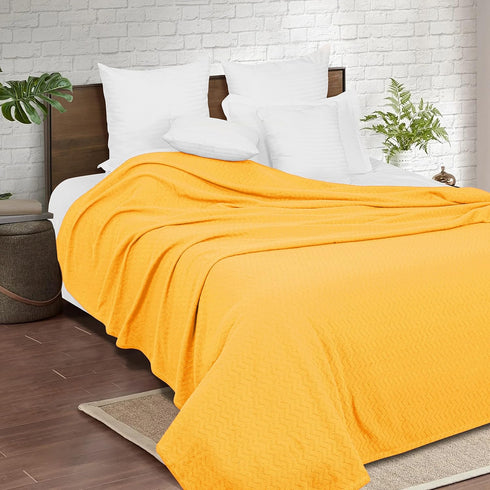 Belizzi Home 100% (60*90inch) Cotton Bed Blanket, Breathable Thermal Blanket Twin Size, Soft Chevron,Perfect