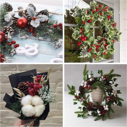 M2cbridge Pack of 6 Christmas Red Berries Artificial Holiday Floral Picks Ornaments