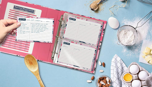 Better Kitchen Products Recipe Binder: 8.5" x 9.5" Organizer Set with 50 Page Protectors