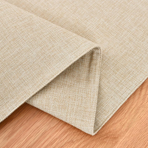 60 inches 13x60 Inch Farmhouse Rustic Table Runner Beige Faux Linen Double Layer Table Runners Thick Reversible Table
