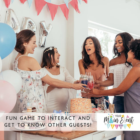 Your Main Event Prints Eucalyptus Bridal Shower Games - How Many Kisses For The Mrs, Includes 1 Stand (5x7) & 50