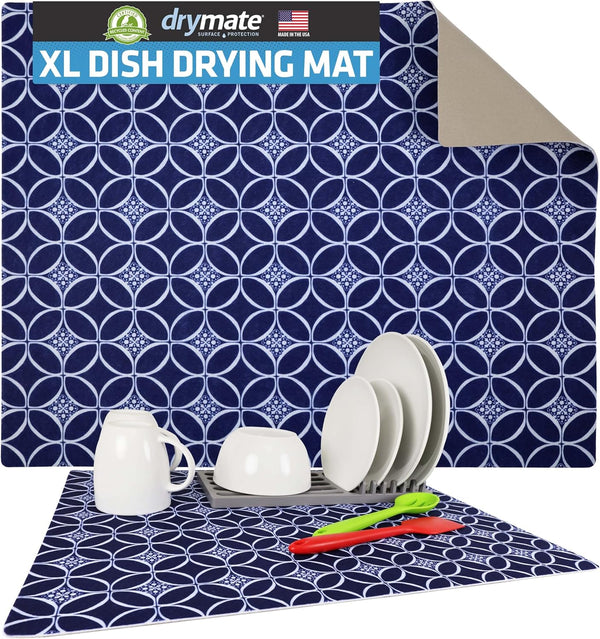 Drymate XL Dish Drying Mat, Oversized (19”x24”), Super Absorbent, Quick Dry Fabric, Waterproof & Slip-Resistant