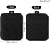 GROBRO7 5Pack Cotton Pocket Pot Holder Set, Kitchen Heat Resistant Hot Pads, Machine Washable Black Plain Trivet